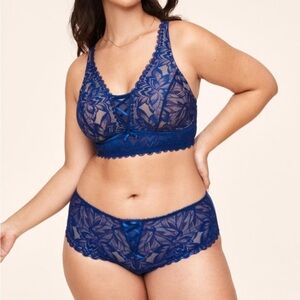 Adore Me blue lace bra women’s size 1X Sexy boudoir adjustable
